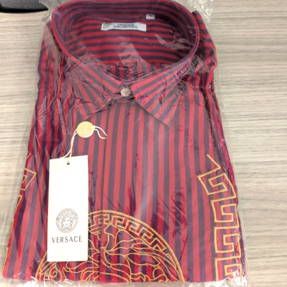 NWT Red Versace Dress Shirt - Picture 3 of 3